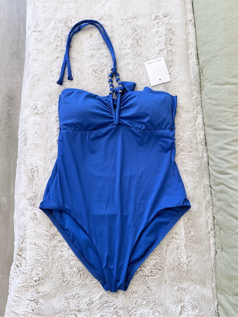 Blue Halter One-Piece women’s Swimsuit - Classic Solid